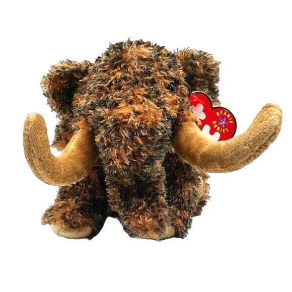 2/$15 Ty Beanie Babies Giganto Wooly Mammoth Plush Brown 7" Stuff Heart Tag 2001 - Picture 2 of 11